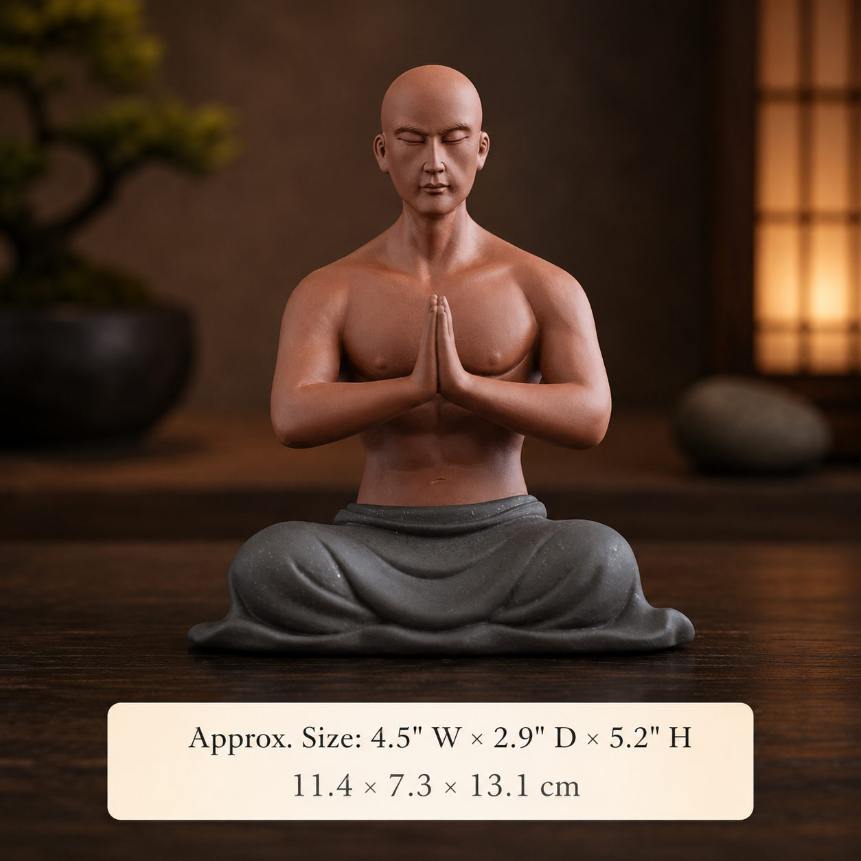 Seated Meditation Monk Statue – Peaceful Zen Decor