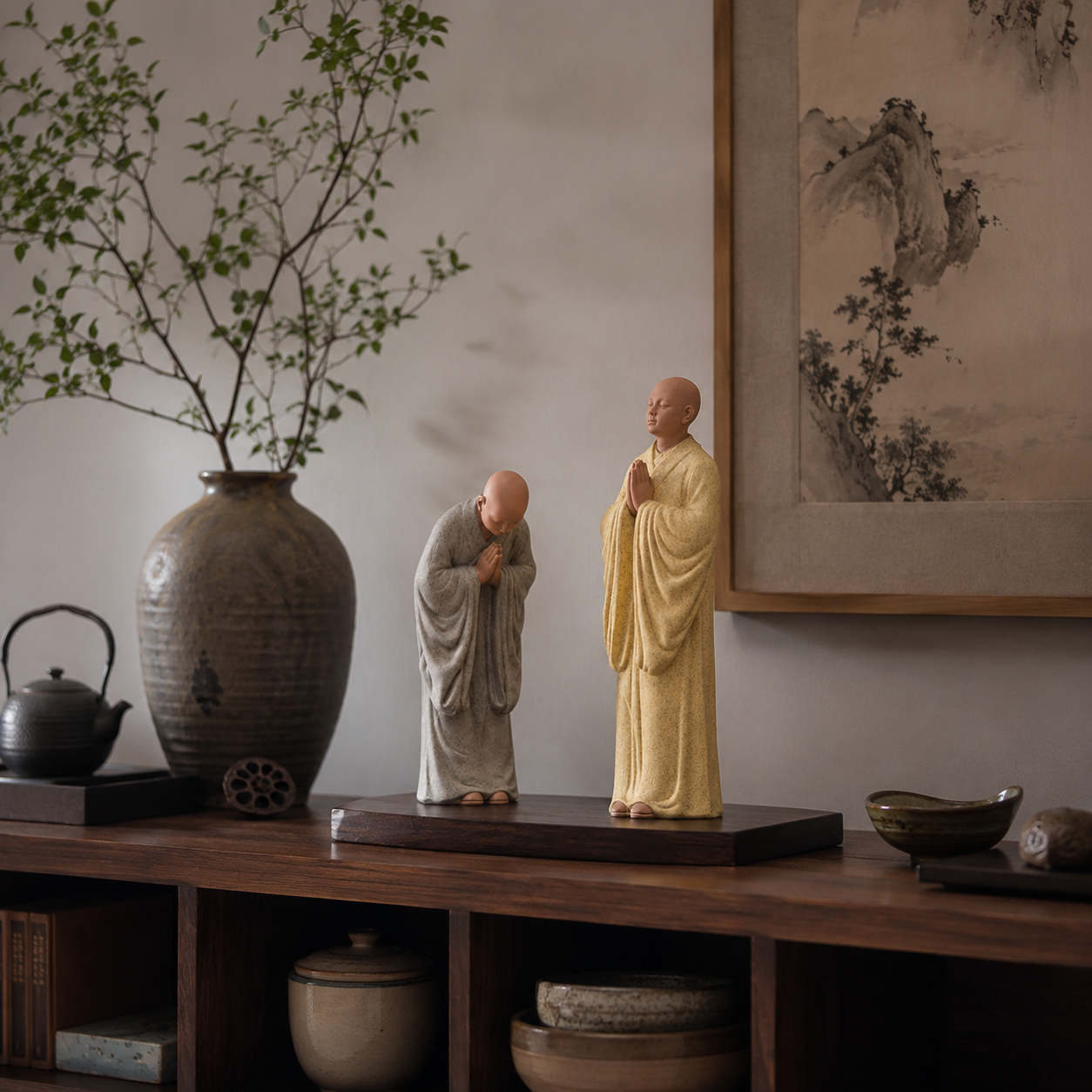 Zen Monk Prayer Statue