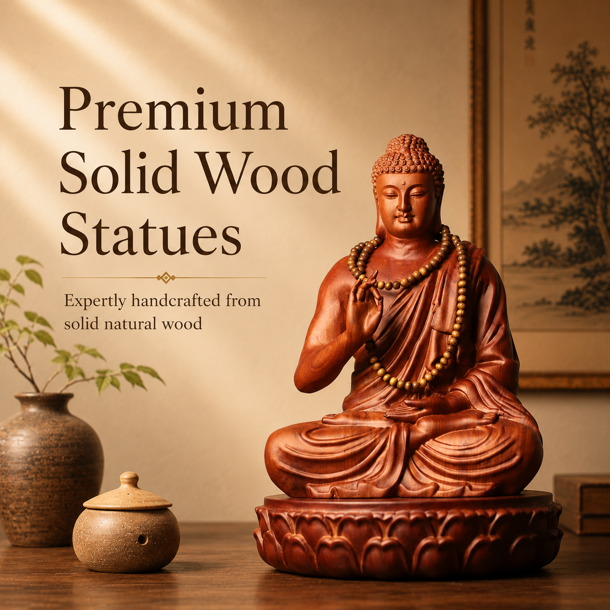 Premium Solid Wood Statues