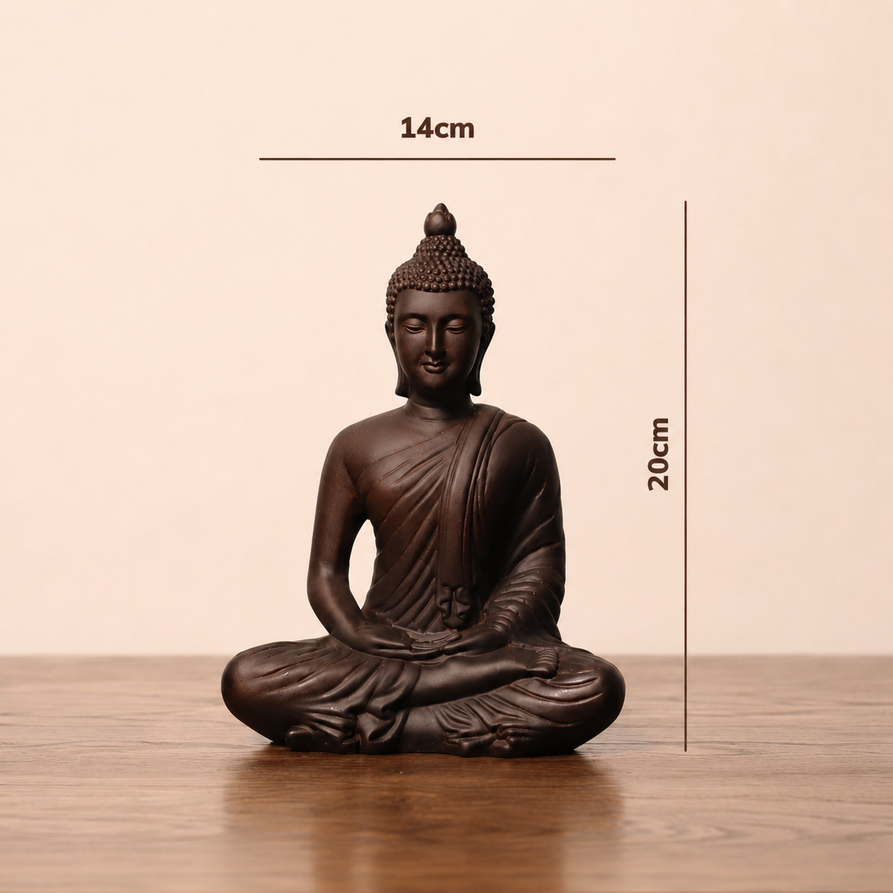 Hand-Carved Meditation Buddha Padauk Wood Statue