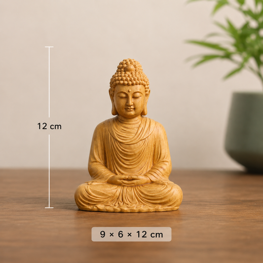 Tượng Phật Thích Ca – Đồ trang trí gỗ bách nguyên khối