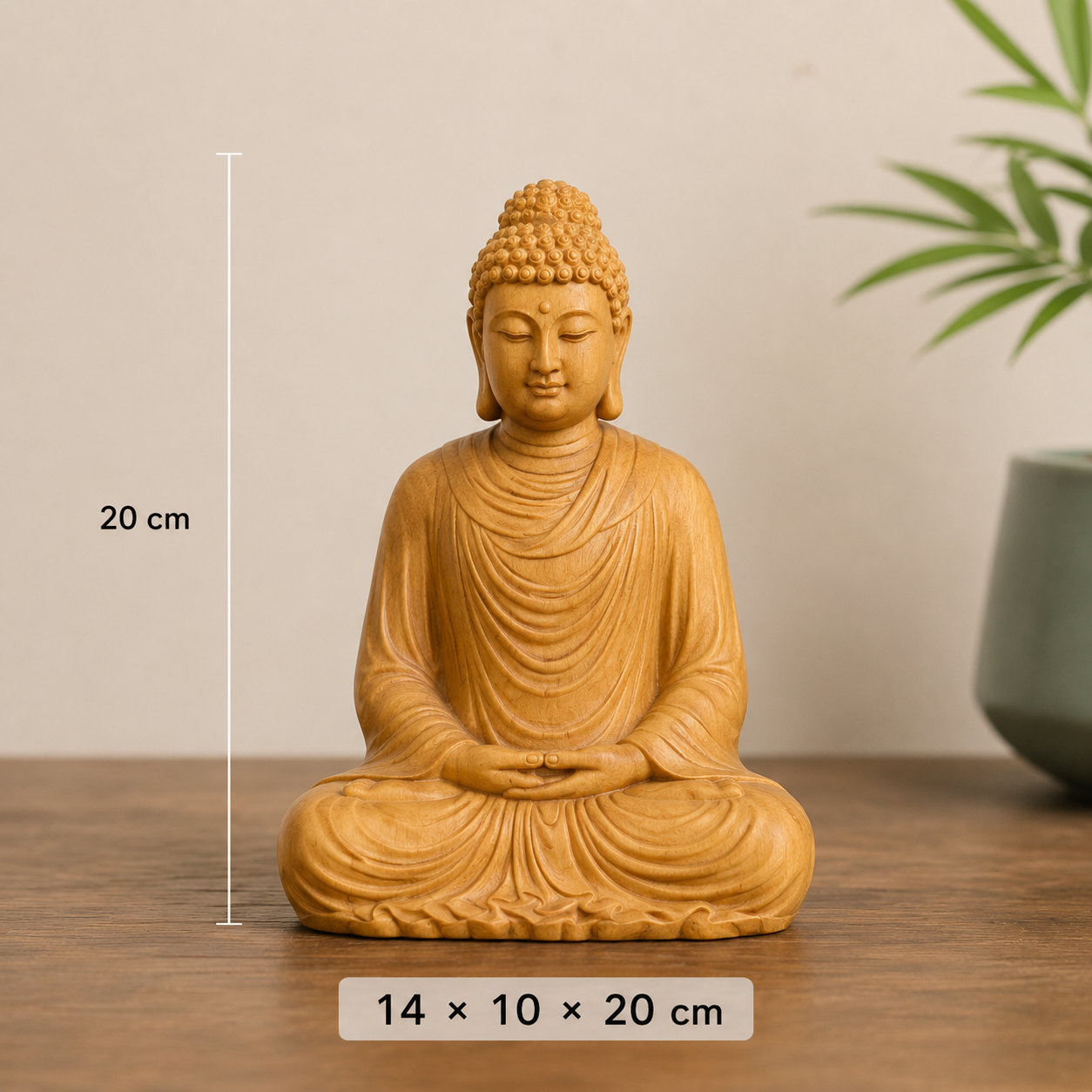 Shakyamuni Buddha Statue – Solid Cypress Wood Decor