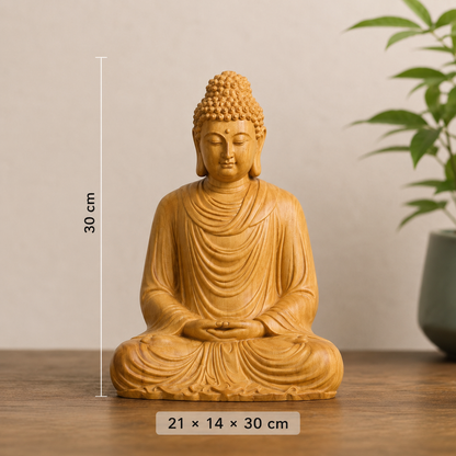 Shakyamuni Buddha Statue – Solid Cypress Wood Decor