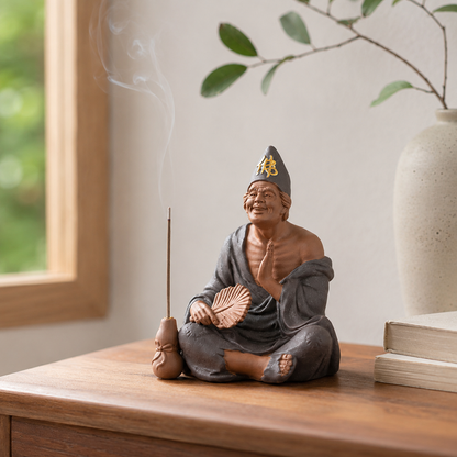 Jigong Incense Holder Statue