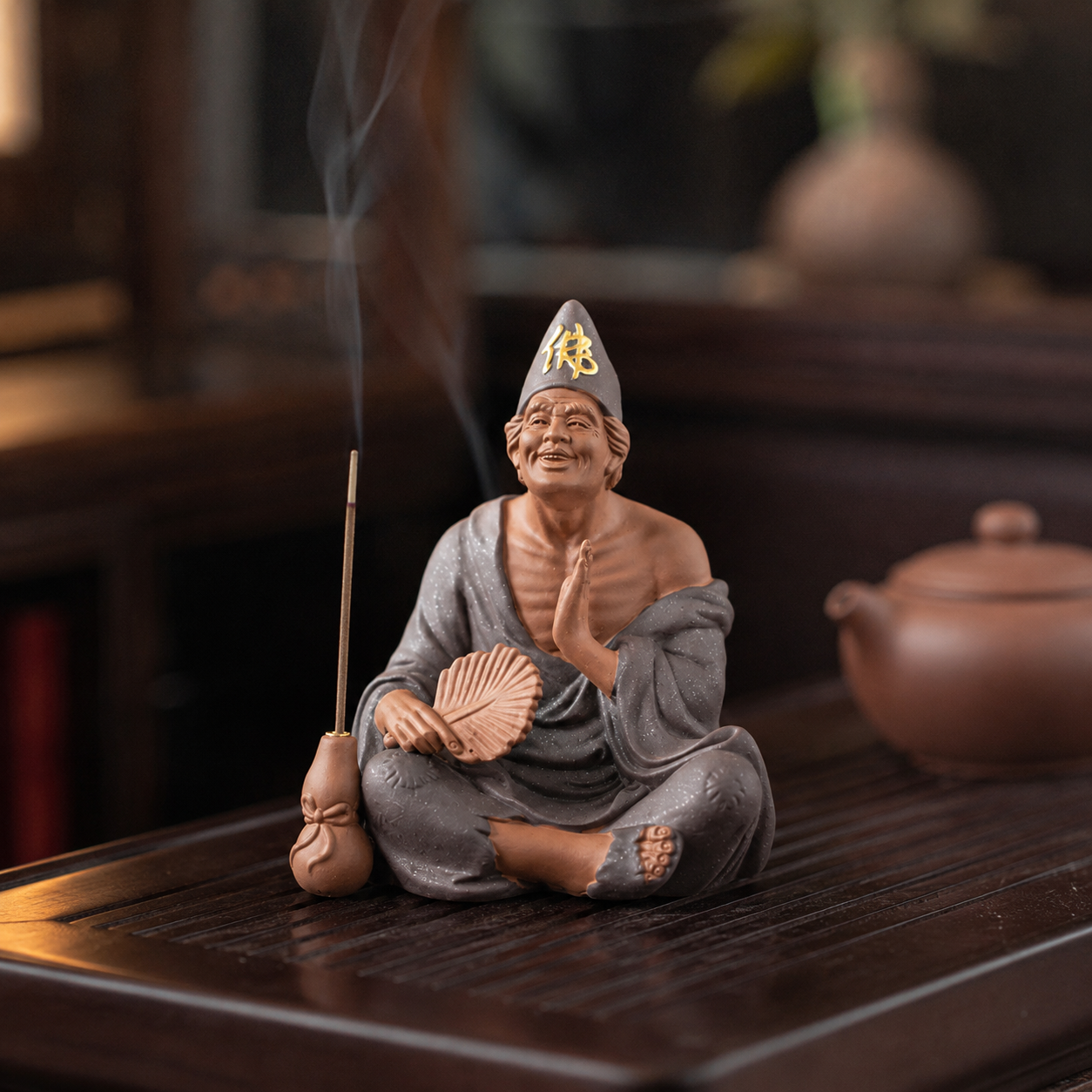 Jigong Incense Holder Statue