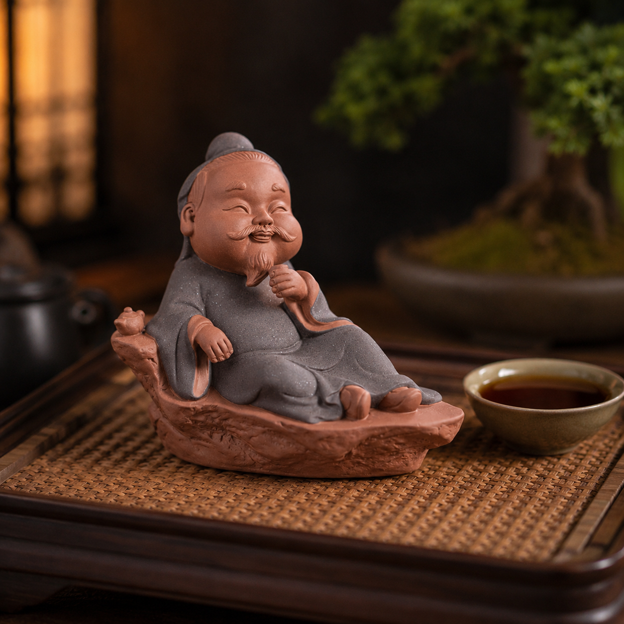 Tea God Elder Stone Resin Statue