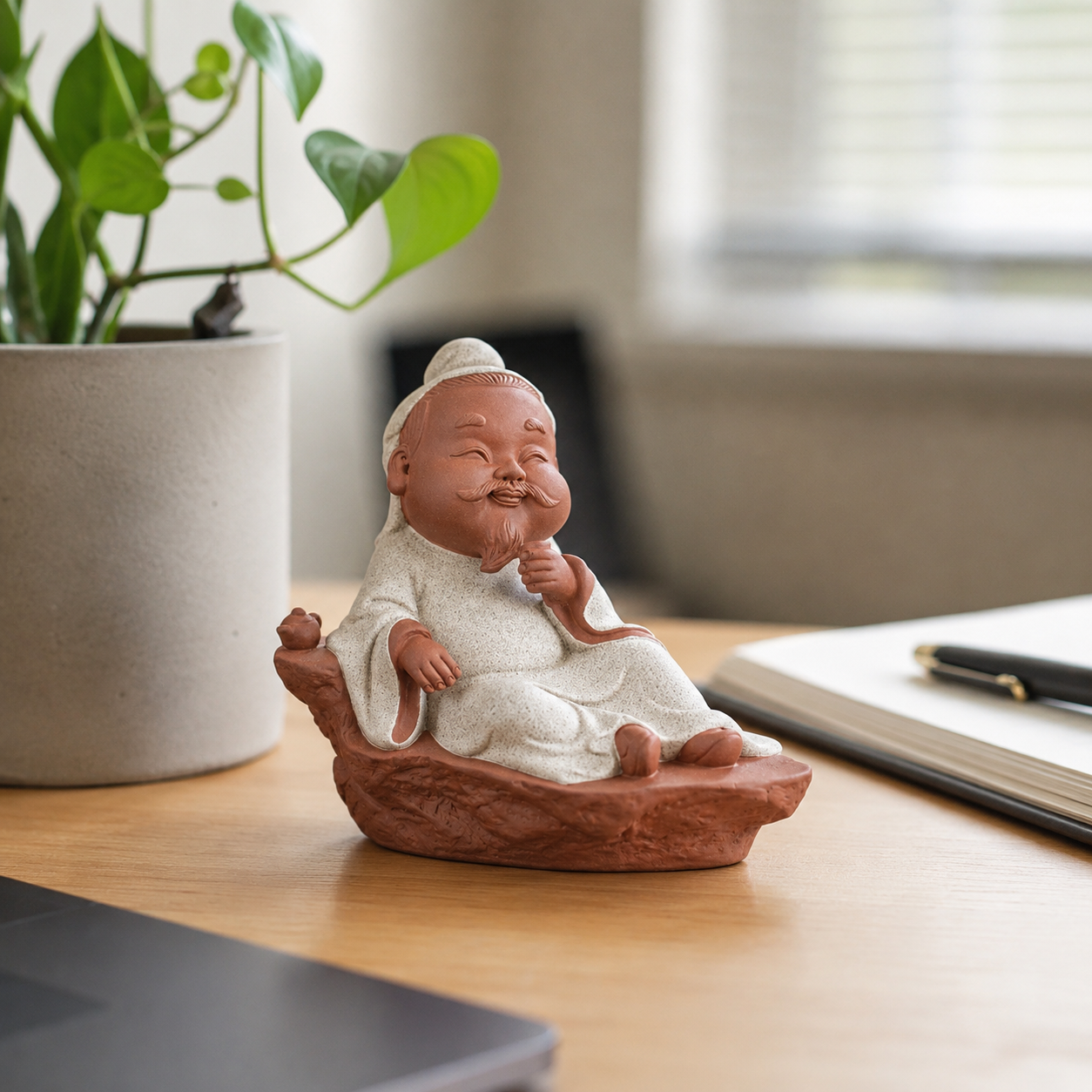Tea God Elder Stone Resin Statue