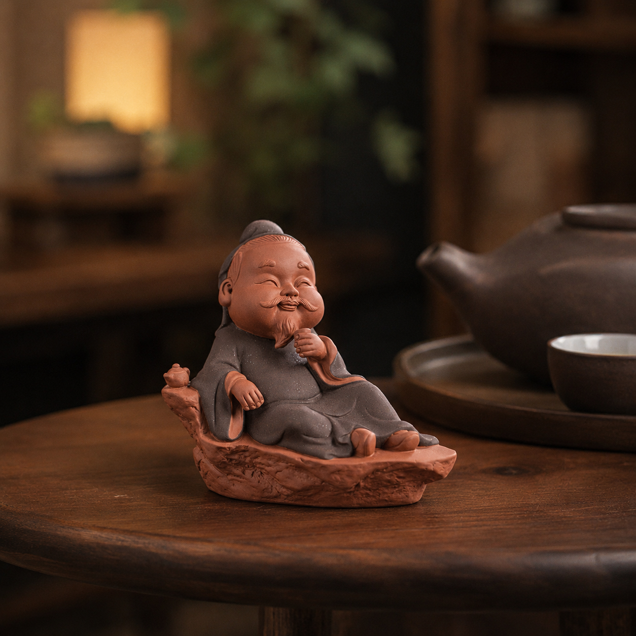 Tea God Elder Stone Resin Statue