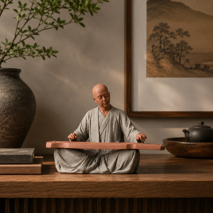 Zen Little Monk Desk Decor Statue Set