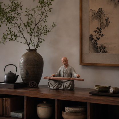 Zen Little Monk Desk Decor Statue Set