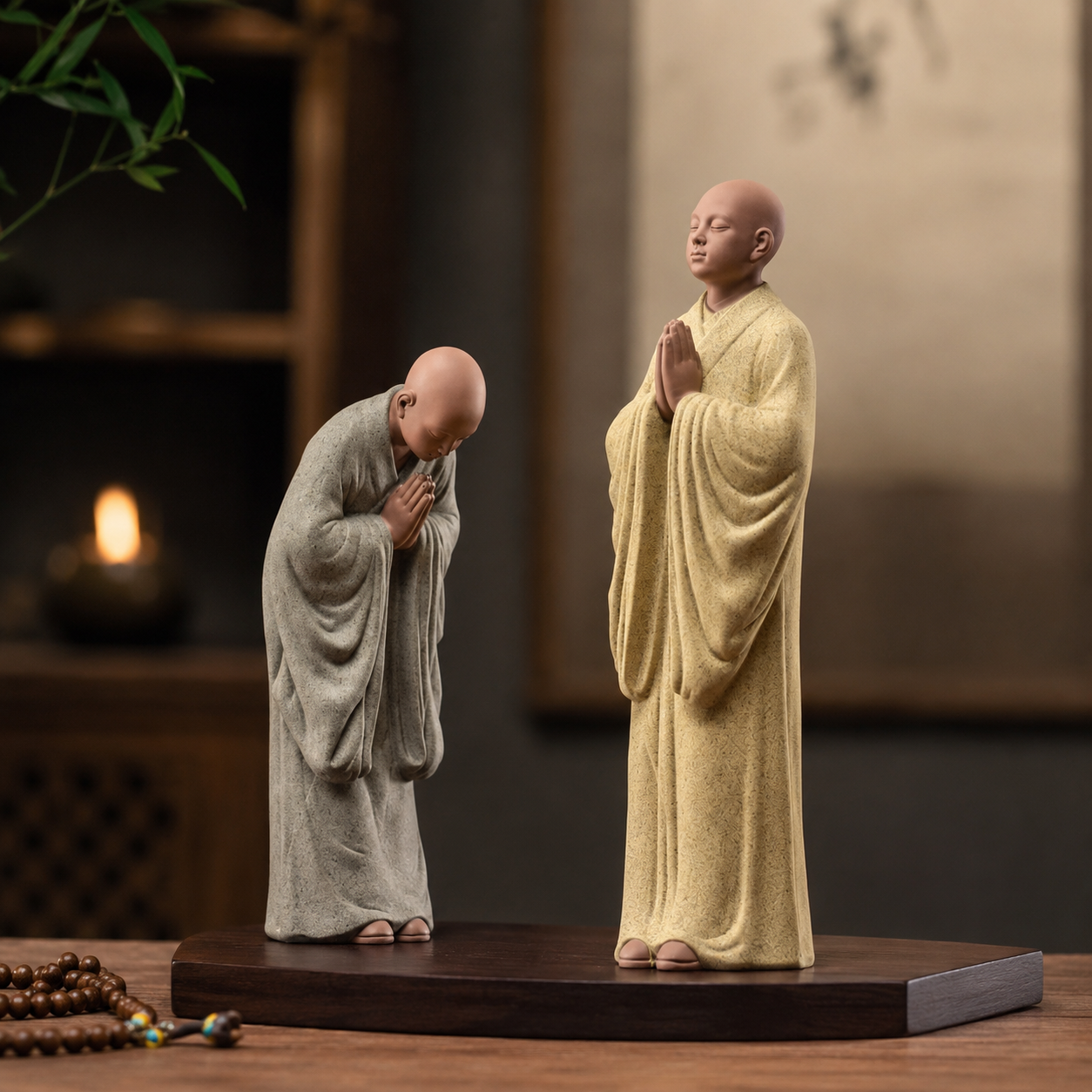 Zen Monk Prayer Statue