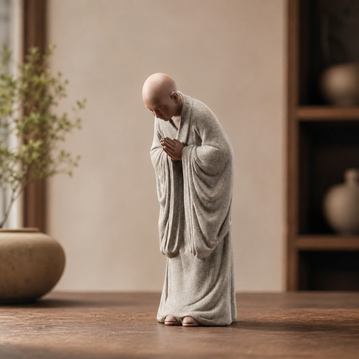 Zen Monk Prayer Statue