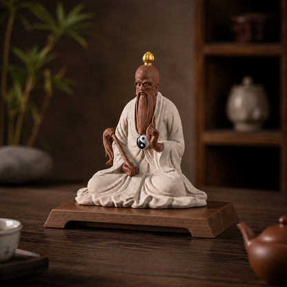 Rectangular Wood-Grain Display Stand for Statues