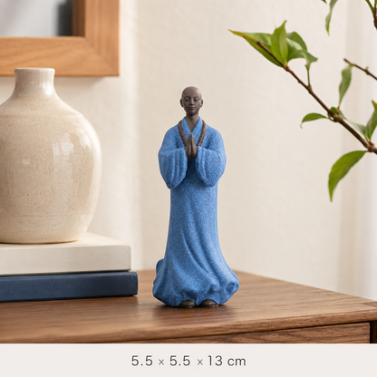 Standing Monk Prayer Statue Set