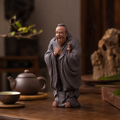 Confucius Stone Resin Decor Statue