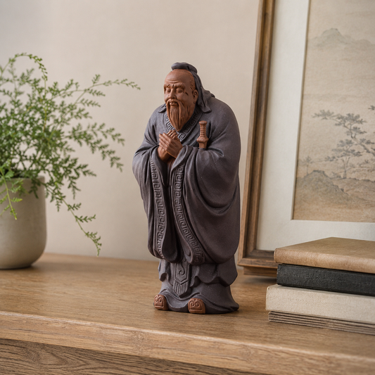 Confucius Stone Resin Decor Statue