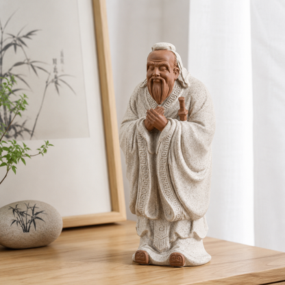 Confucius Stone Resin Decor Statue