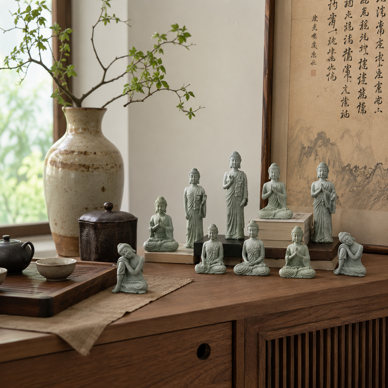 Mini Buddha Statue Set
