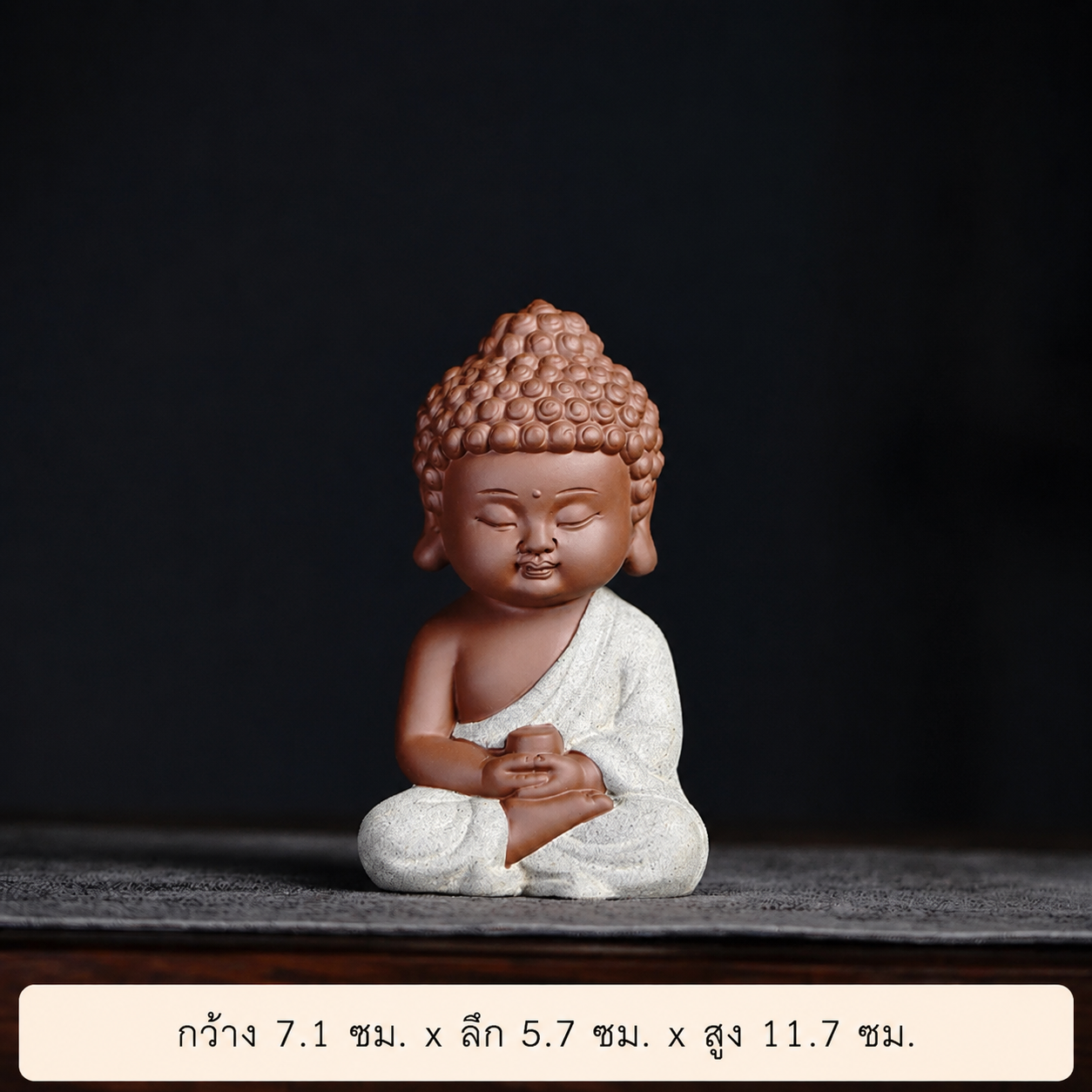 Mini Meditating Monk Resin Stone Statue
