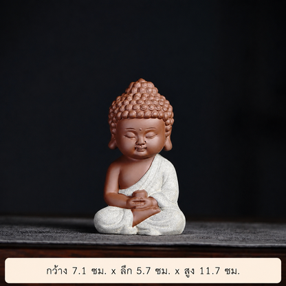 Mini Meditating Monk Resin Stone Statue