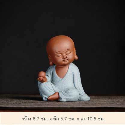 Mini Meditating Monk Resin Stone Statue