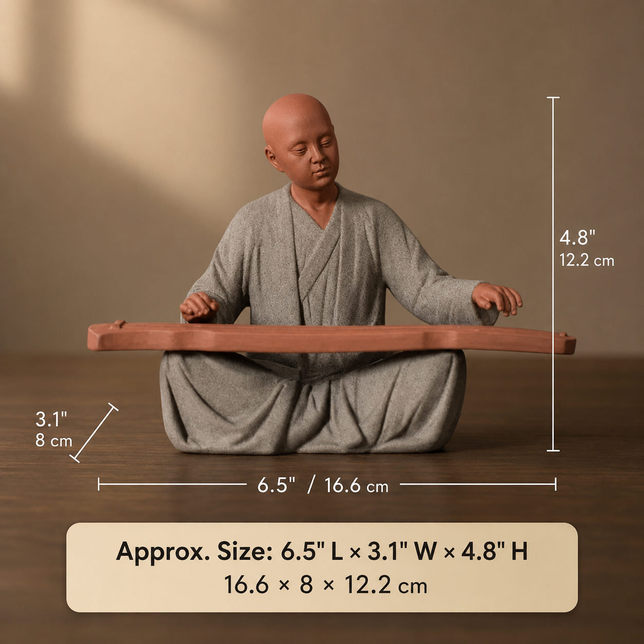 Zen Master Statue Set – Peaceful Decor for Desk, Tea Table & Office