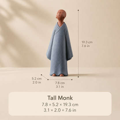 Cute Little Monk Statue Set – Peaceful Zen Decor for Desk & Shelf