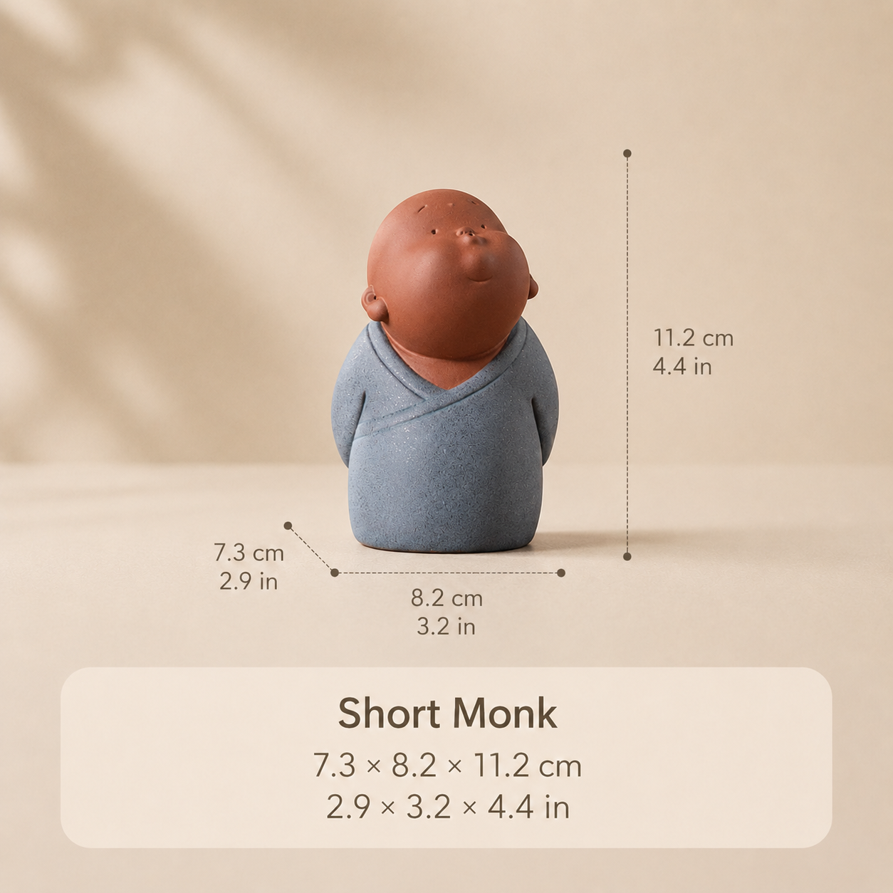 Cute Little Monk Statue Set – Peaceful Zen Decor for Desk & Shelf