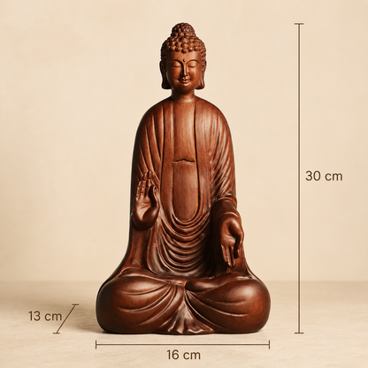 Blessing Buddha Statue – Solid Padauk Wood Decor