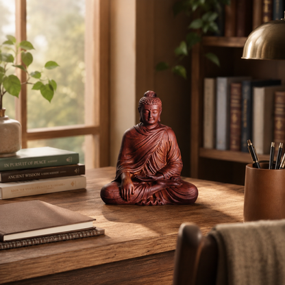 Mara-Victory Buddha Red Fragrant Wood Statue
