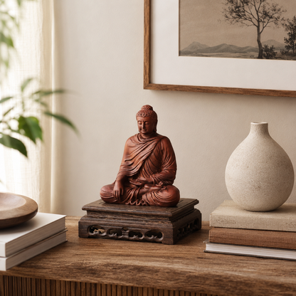 Mara-Victory Buddha Red Fragrant Wood Statue