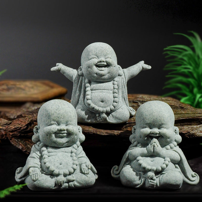 Mini Laughing Buddha Desk & Aquarium Decor Statue