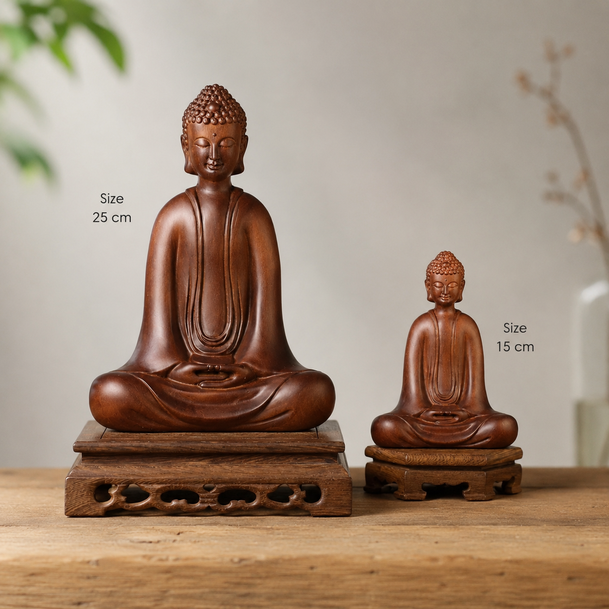 Meditation Buddha Padauk Wood Statue