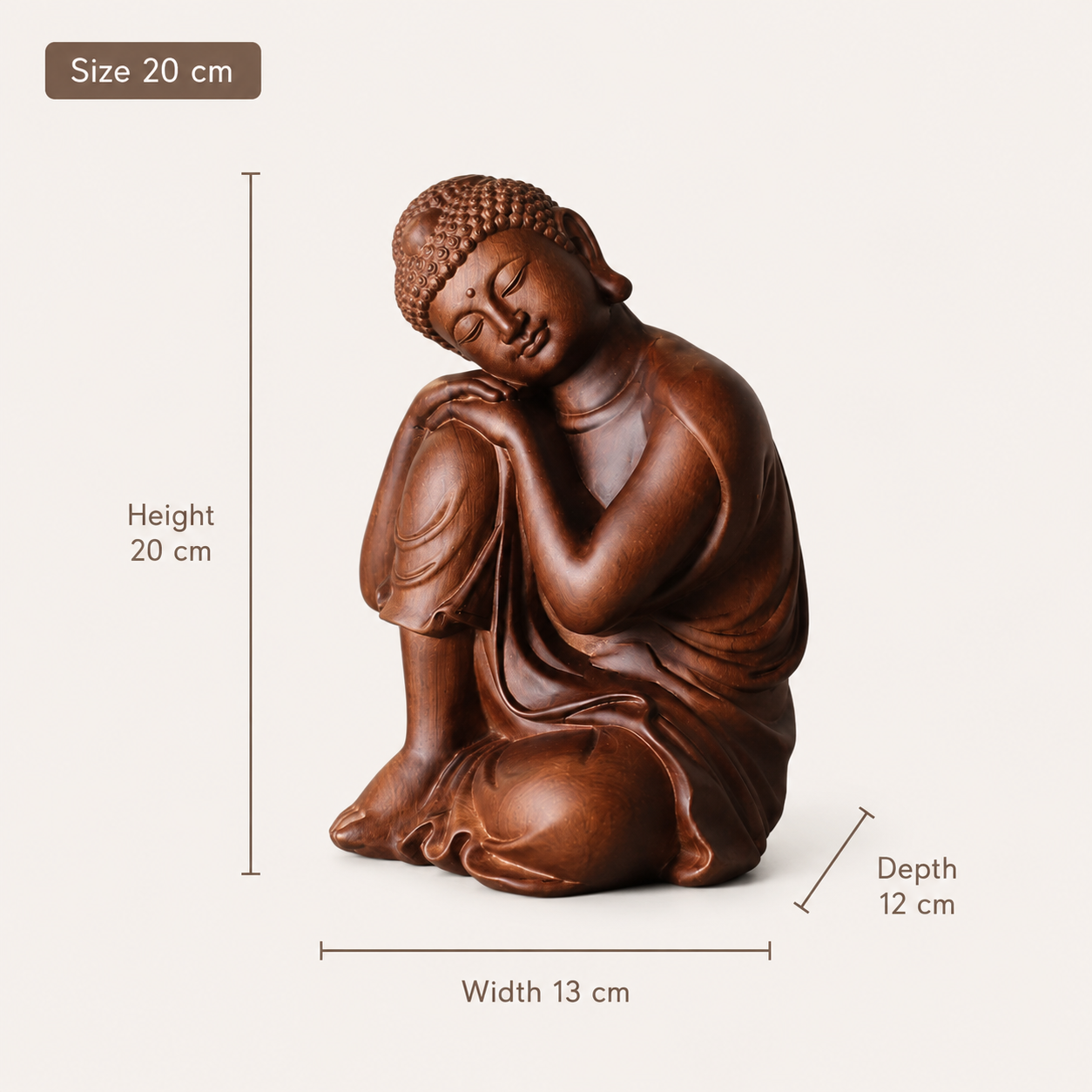 Serene Buddha Padauk Wood Statue