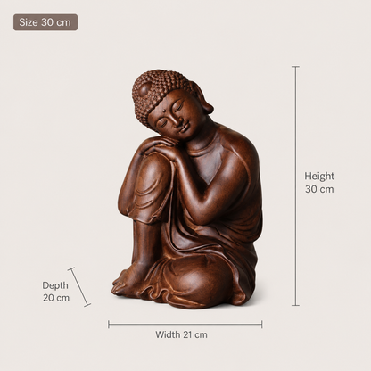 Serene Buddha Padauk Wood Statue