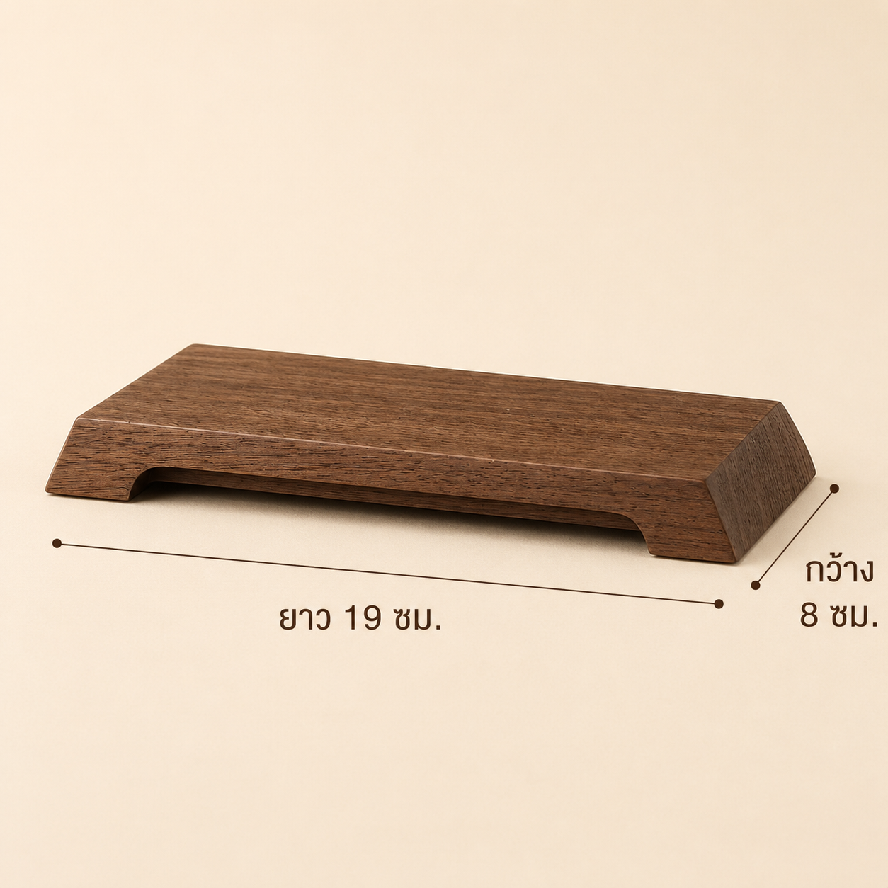 Rectangular Wood-Grain Display Stand for Statues