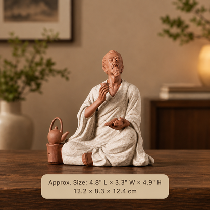 Lao Tzu Four Sages Statue Set – Zen Home Decor for Desk, Shelf & Tea Table