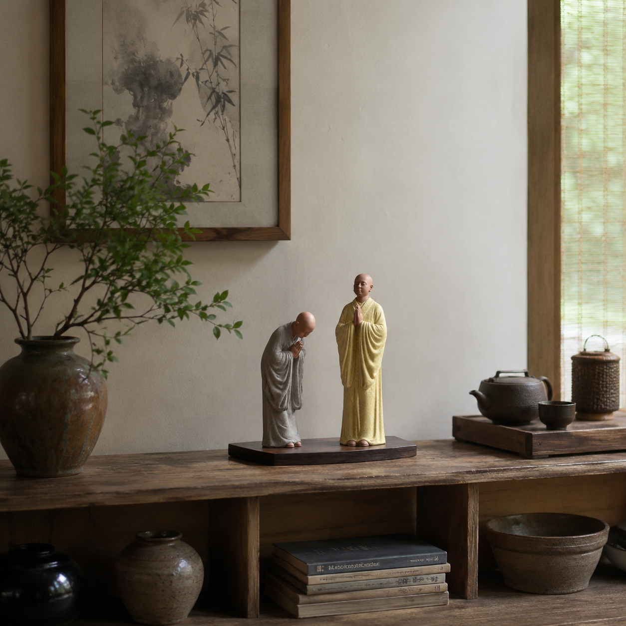 Zen Monk Prayer Statue